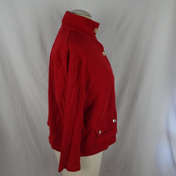 Lauren Ralph Lauren Red Jacket with Gold Clasp Closure & Pockets Size 1X - Picture 4 of 9